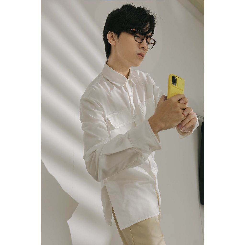 BLANKESPACE Áo Sơ Mi Tay Dài Basic Blankesoul White Shirt Form Xuông Thời Trang Nam Nữ Unisex