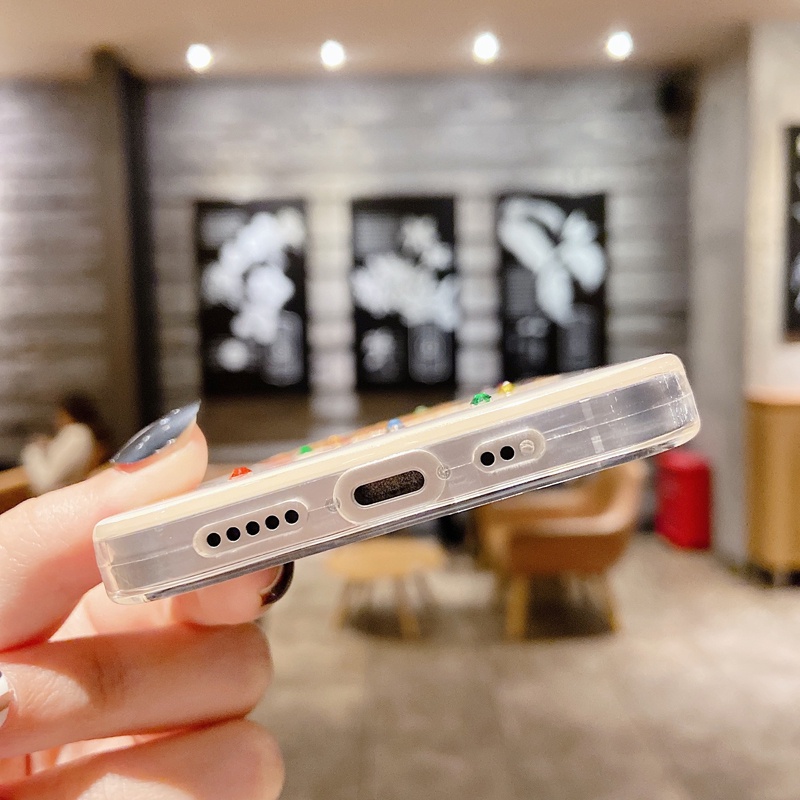 Ốp Điện Thoại Mềm Họa Tiết Hoa Hướng Dương Vân Kim Cương Cho iphone 15 pro max 14 pro max 13 / 12 pro max ip11 x xr 7 / 8 plus