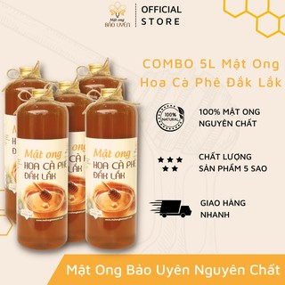 Combo 5 lít mật ong hoa cà phê nguyên chất bảo uyên chống oxy hóa tăng cường sức sức đề kháng