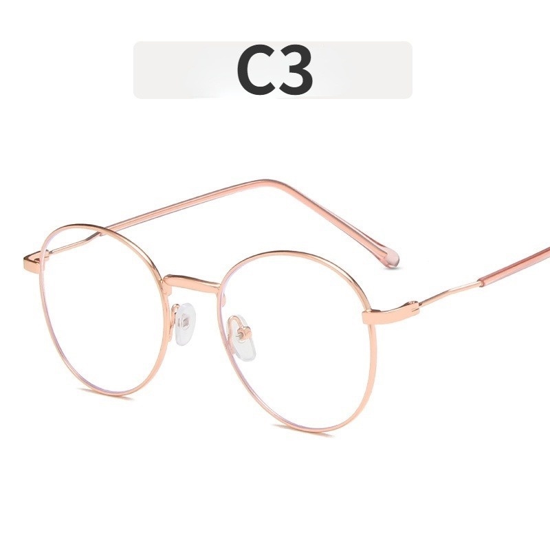 Mắt Kính Gọng Tròn Kim Loại Chống Ánh Sáng Xanh Thời Trang Hàn Quốc Cho Nữ