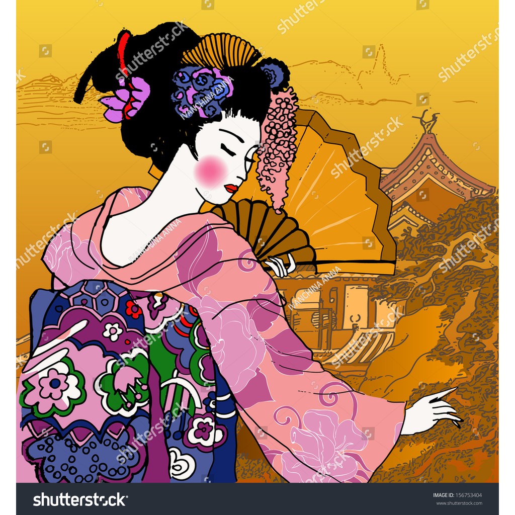 Tranh lụa 3d Quán ăn Phòng trà phong cách Nhật Bản QAPTNB-01