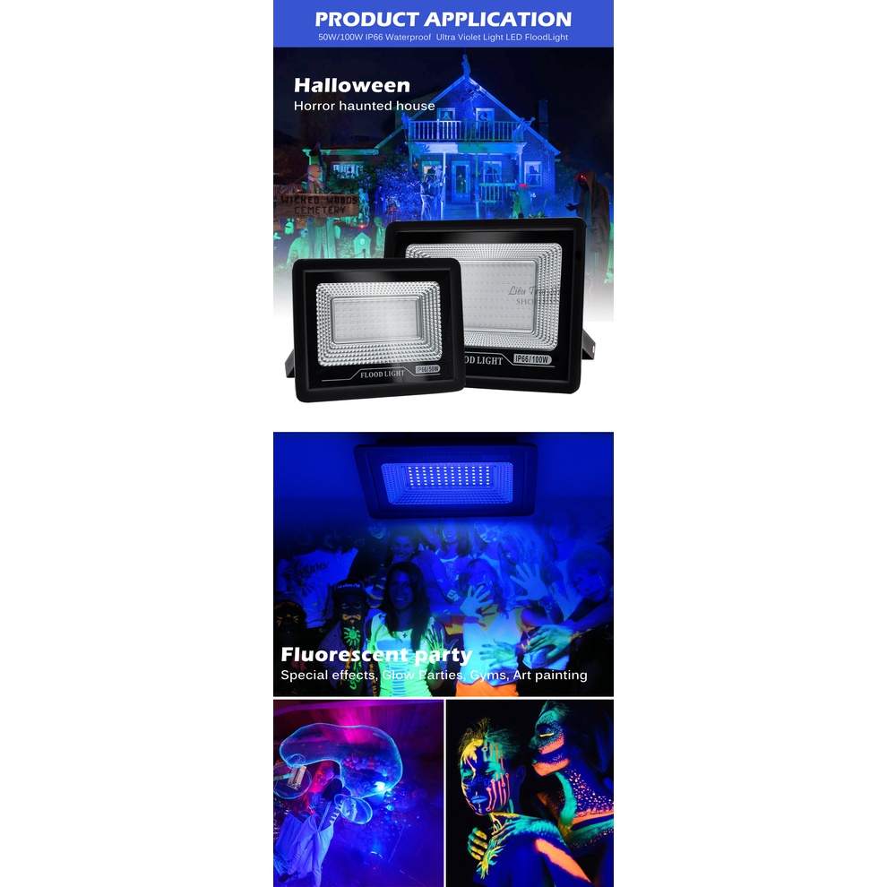 Đèn uv LED sấy keo uv làm khô keo uv 395nm Ultra violet Led floodlight