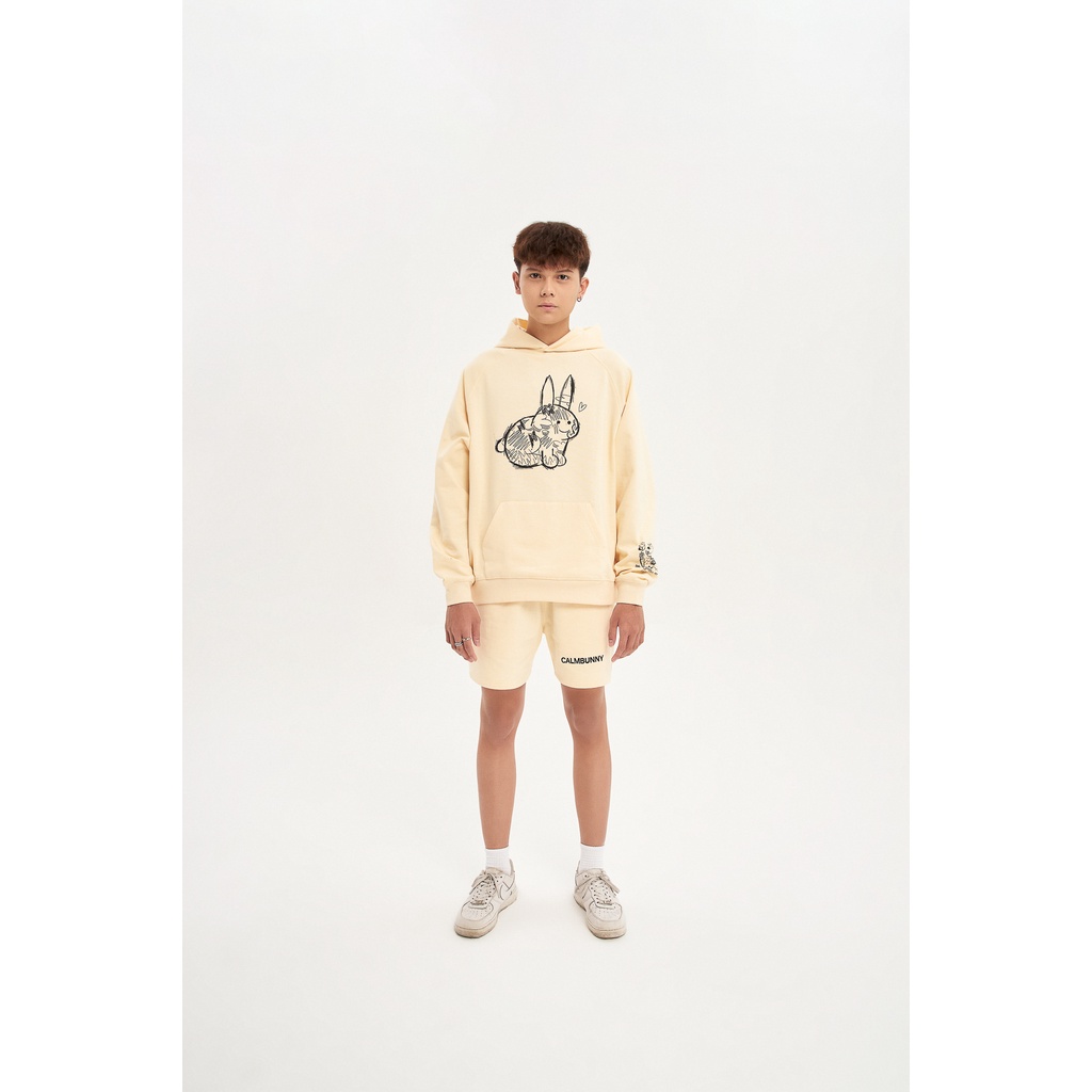 Áo hoodie tay dài CALMBUNNY khoác nam nữ đẹp form rộng kem BUTTER