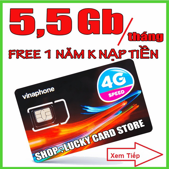 Sim 4g vinaphone trọn gói 1 năm