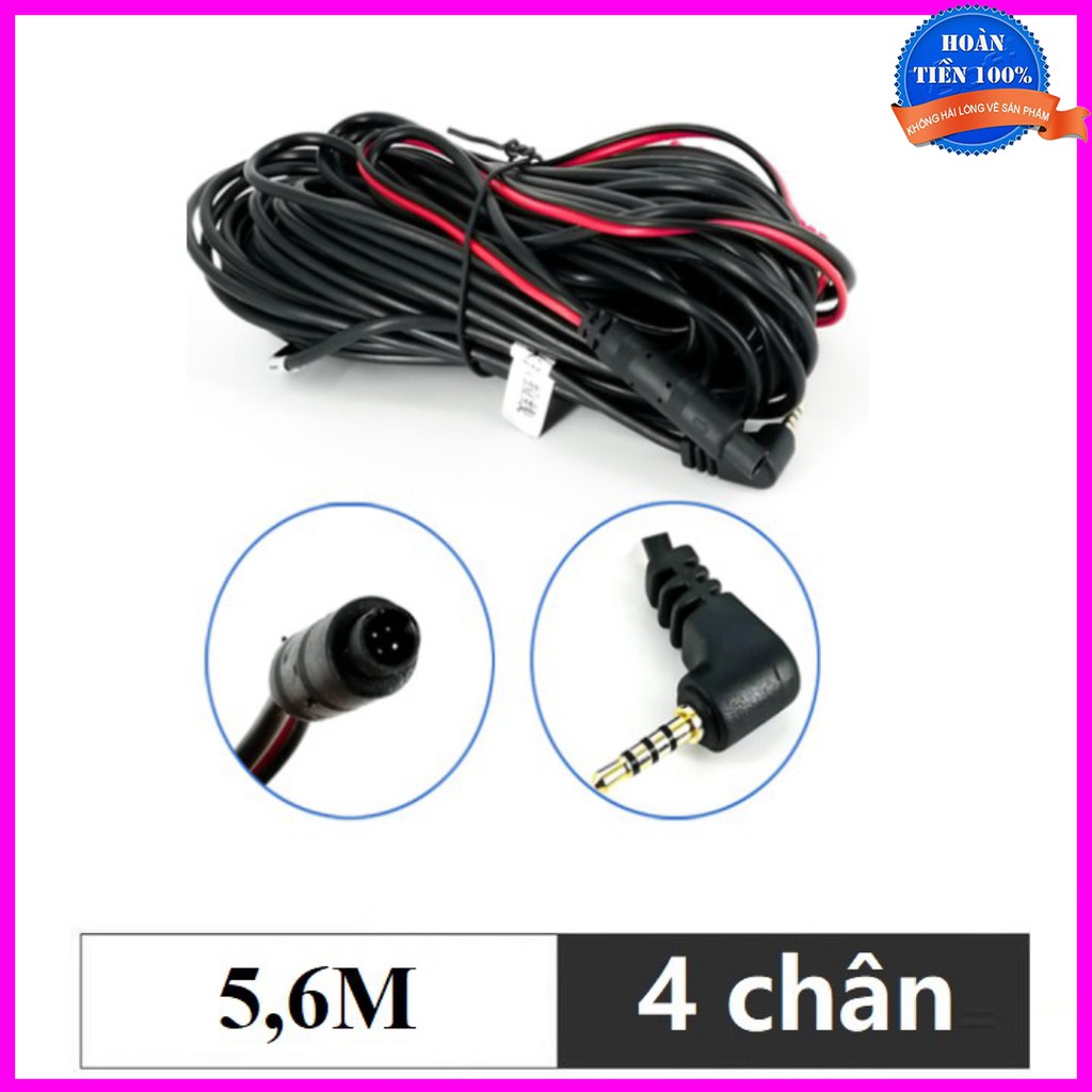 Dây tín hiệu kết nối camera hành trình với camera lùi - jack 2.5mm, 4 chân, dài 5,6M