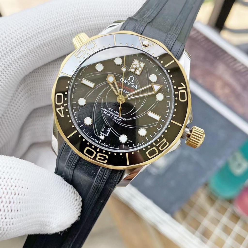 Đồng Hồ Nam Omega_Seamaster "007- 𝙅𝙖𝙢𝙚𝙨 𝘽𝙤𝙣𝙙" 𝙇𝙞𝙢𝙞𝙩𝙚𝙙 Demi Vàng, Máy Automatic - Cơ , Dây Cao Su , Size 42mm (1993watch)