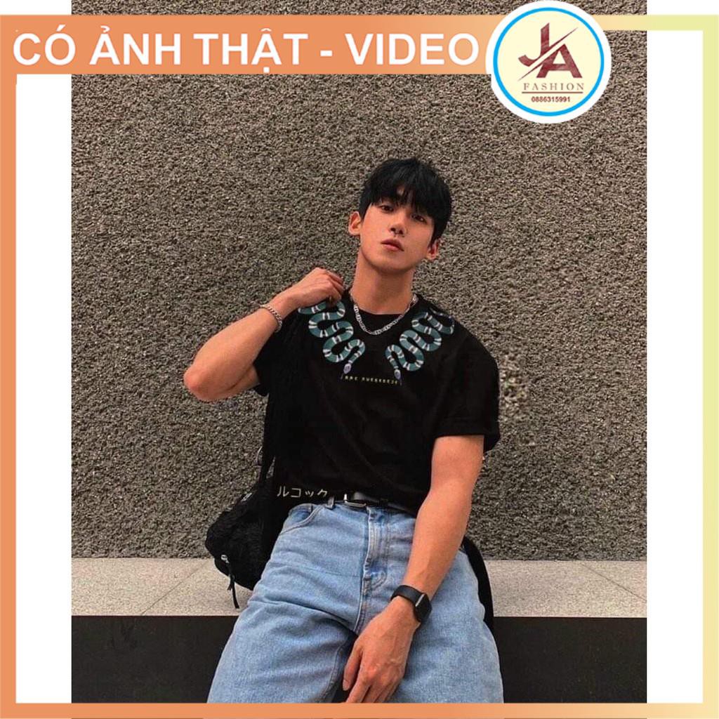 Áo thun In Hình Rắn Xanh  Ngắn Tay Cổ Tròn Chất Vải Cotton , áo phông nam nữ unisex tay lỡ form rộng hot trend | BigBuy360 - bigbuy360.vn
