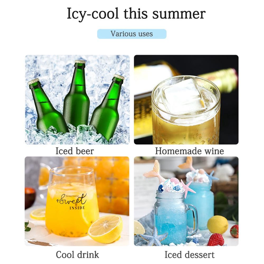 Set 10 Túi Làm Đá Viên Trong Suốt Dùng Một Lần Tiết Kiệm Không Gian