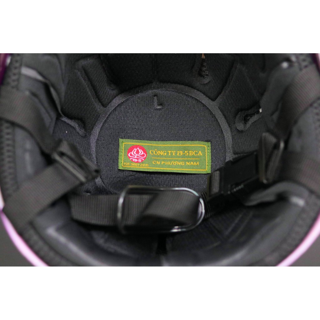 Mũ Bảo Hiểm Xe Máy 2 Sọc Victory./Bảo Hành 12 Tháng.