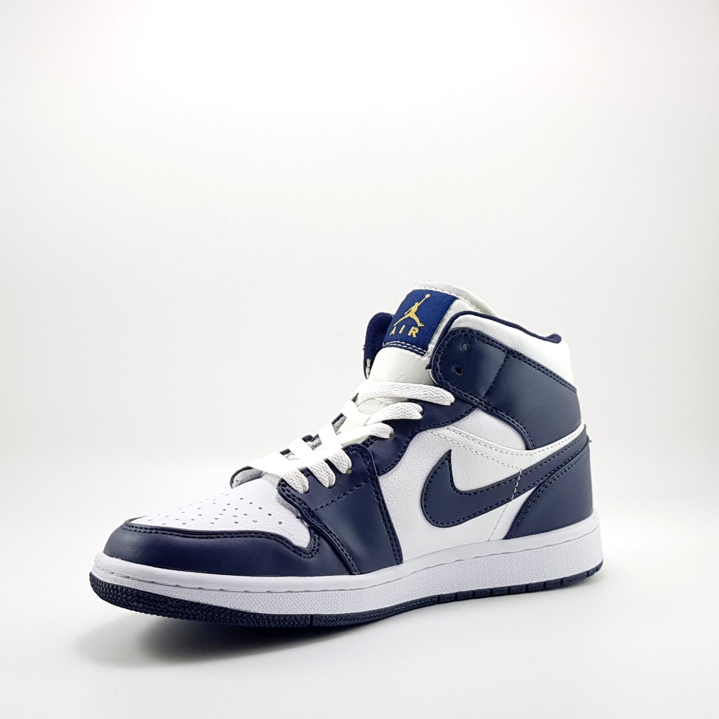 Giày Sneaker cao cổ JordanAir Jordan 1 mid retro Navy/White