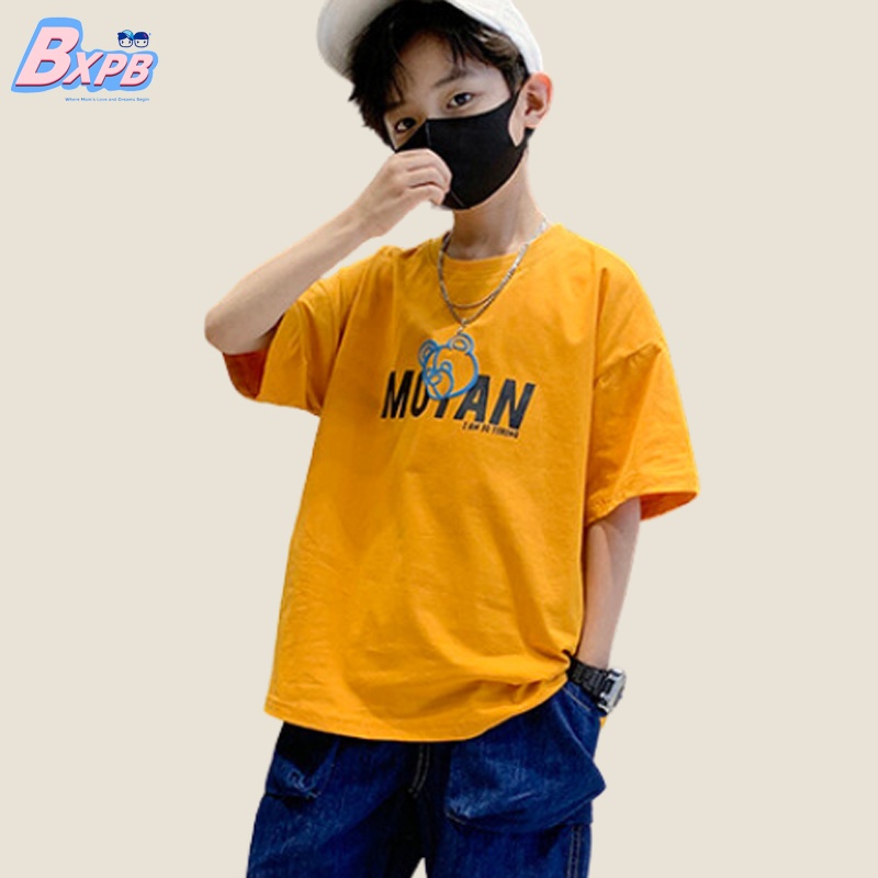Áo thun BXPB ngắn tay cổ tròn in họa tiết thời trang hè cho bé trai 3-15 tuổi