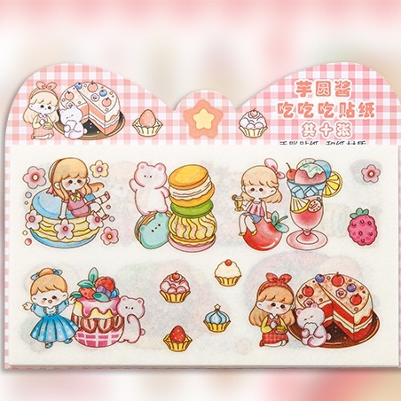 Miếng Dán Trang Trí Sổ Tay Bỏ Túi Hình Cô Gái Nhật Bản Dễ Thương