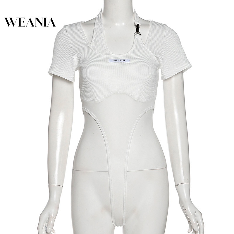 Jumpsuit Tay Ngắn Phối Lưới Thiết Kế Quyến Rũ Cho Nữ