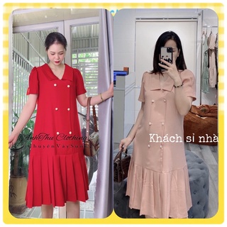 [𝐇𝐀̀𝐍𝐆 𝐓𝐇𝐈𝐄̂́𝐓 𝐊𝐄̂́] VÁY XẾP LY ĐÍNH CÚC NGỌC