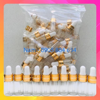10 LỌ THUỶ TINH NHỎ GIỌT 3ML - ỐNG HÚT ĐẦU BÓP CAO SU, CHIẾT LẺ CÁC LOẠI DD LỎNG