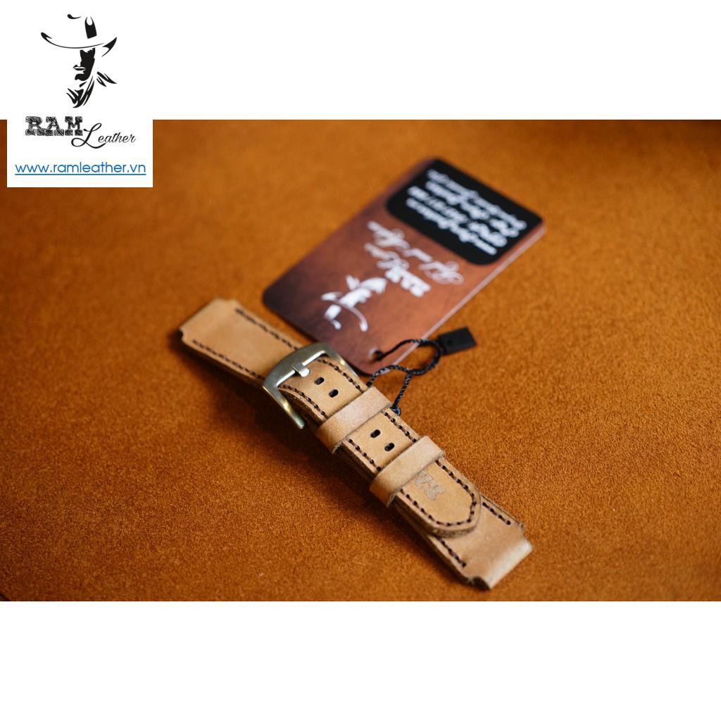 Dây Đồng Hồ Da Bò Thật Rất Đẹp Sáng Cho Casio Ae 1200 Whd / Seiko 5 37 / Orient Sk - Chính Hãng Ram Leather