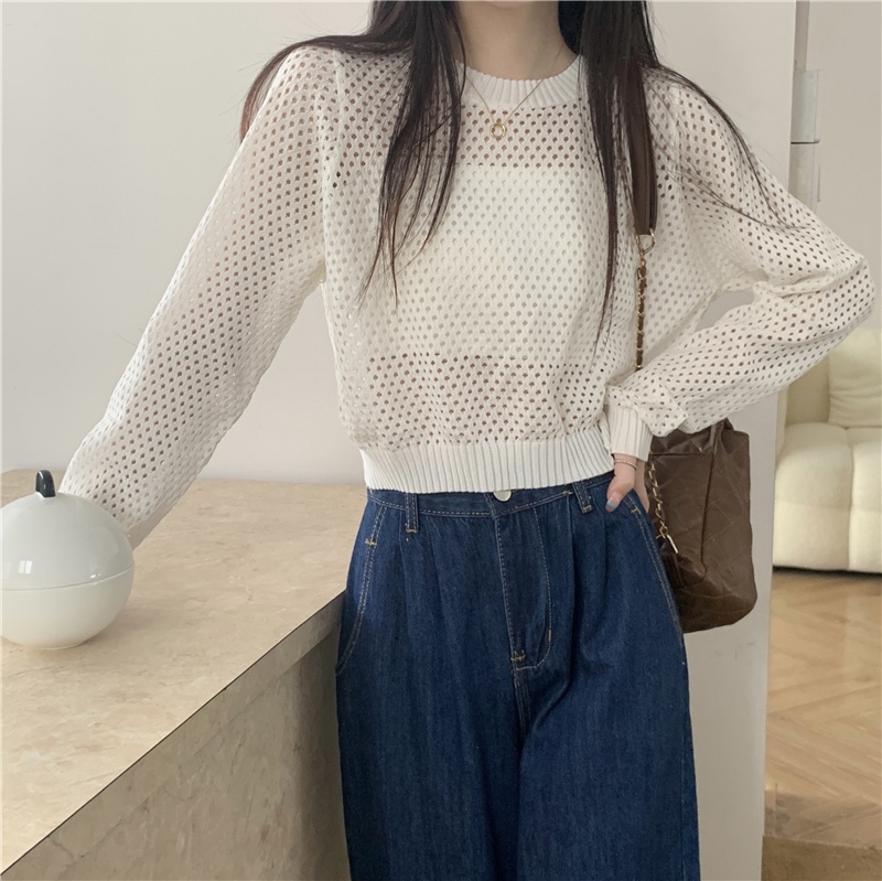 Áo Dệt Kim Mỏng Tay Dài Chống Nắng Phong Cách Mới 54040