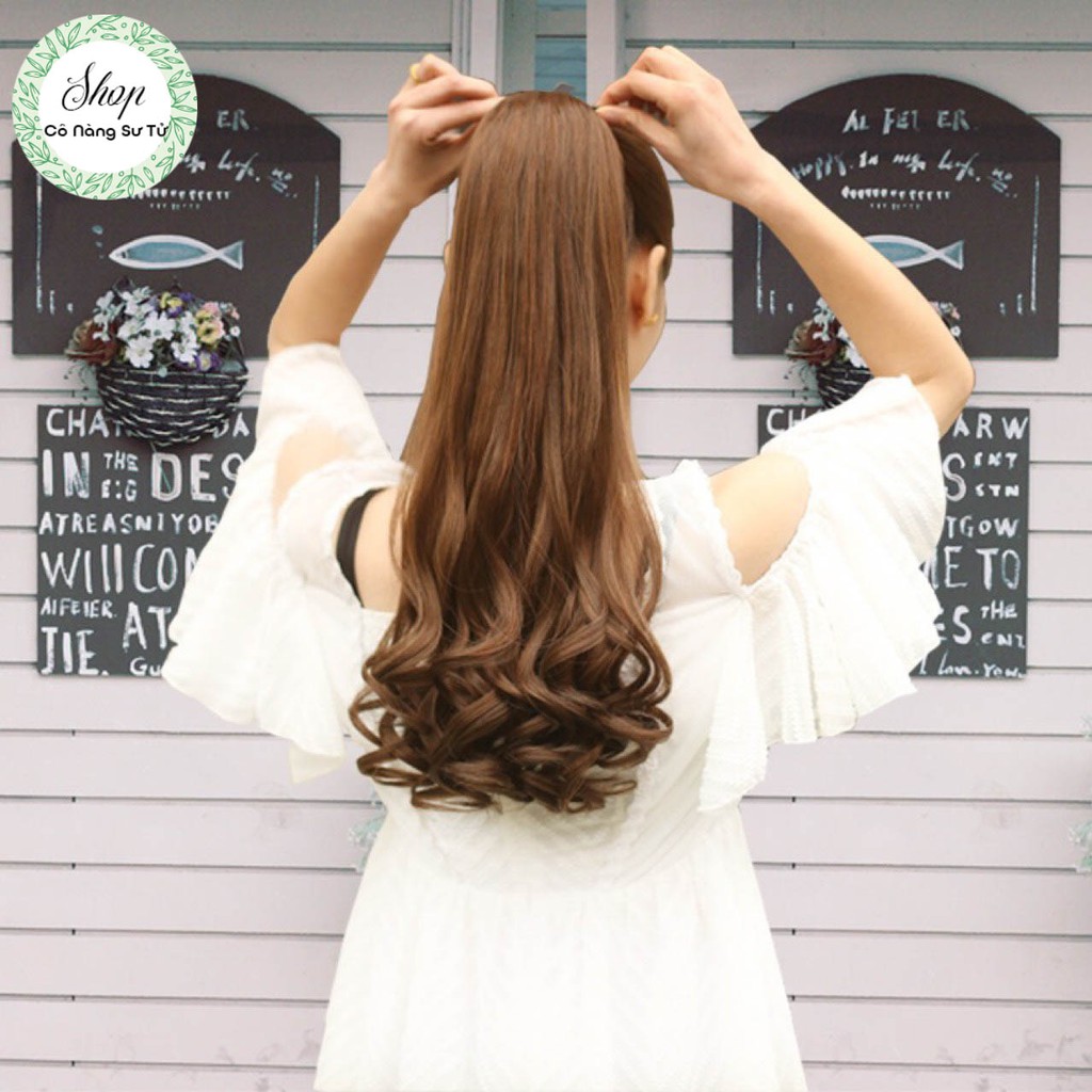 Tóc giả nữ xoăn sóng nhẹ giữ nếp tốt – Tóc giả buộc đuôi nhiều kích thước Hot Trend - Cô nàng sư tử