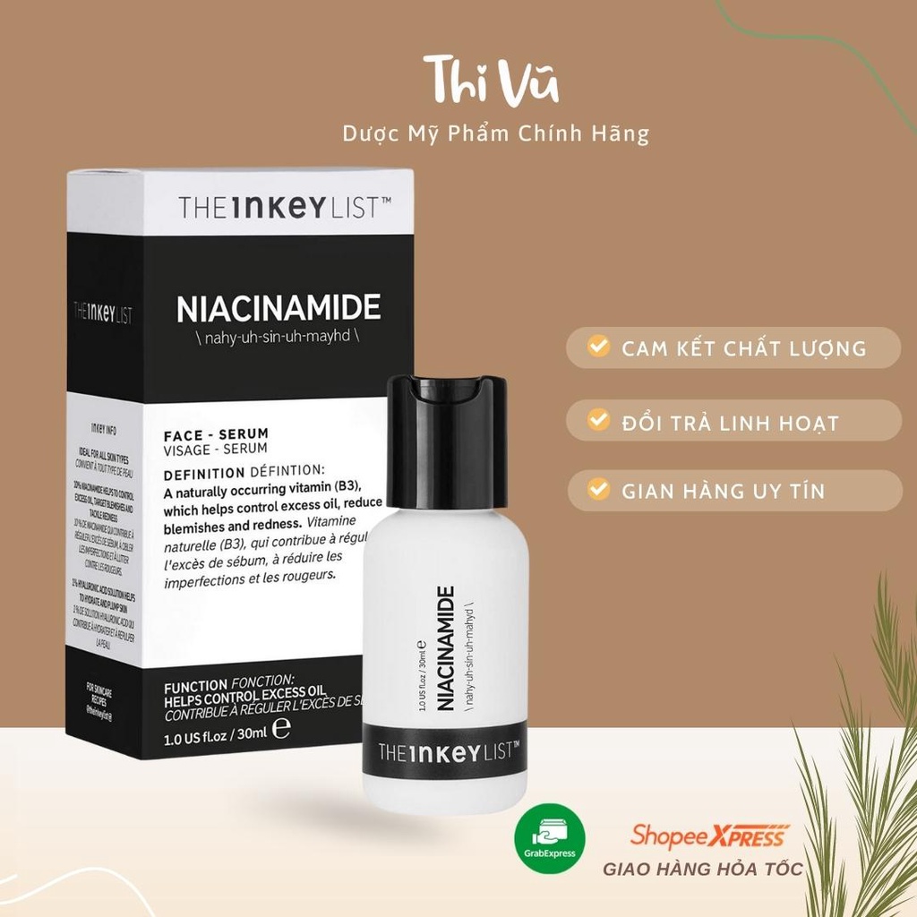 The Inkey List Niacinamide, Serum dành cho da dầu mụn lỗ chân lông to - Thi Vũ