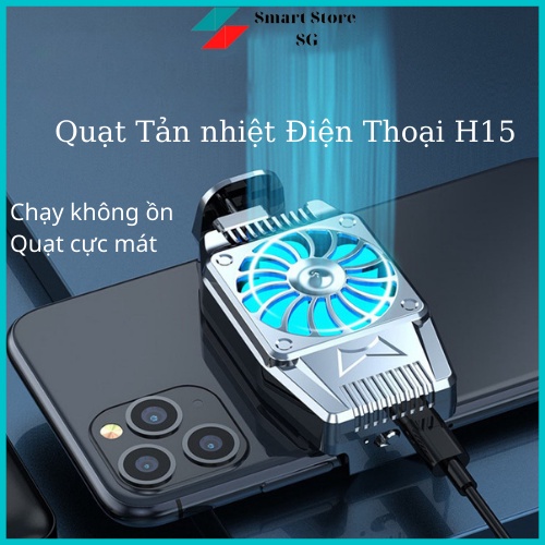 Quạt tản nhiệt gaming cho điện thoại, Quạt tản nhiệt siêu mát chạy êm H15 dùng cho mọi điện thoại