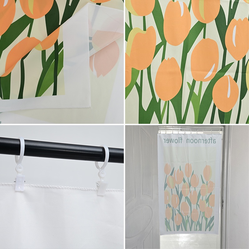 Rèm Cửa Họa Tiết Hoa Tulip Trang Trí Nhà Cửa