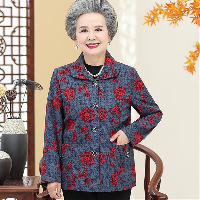 Quần áo mùa thu của bà mẹ trung niên và phụ nữ lớn tuổi áo khoác mùa xuân và mùa thu | BigBuy360 - bigbuy360.vn