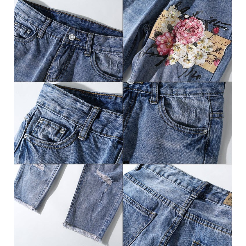 N61896 Set áo thun và quần jean nữ cao cấp hàng nhập