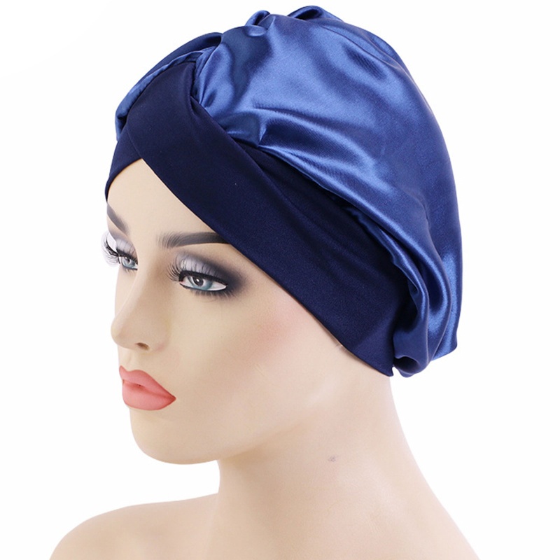Wmmb Khăn Turban Quấn Đầu Thắt Nút Chéo Màu Trơn Phong Cách Bohemian