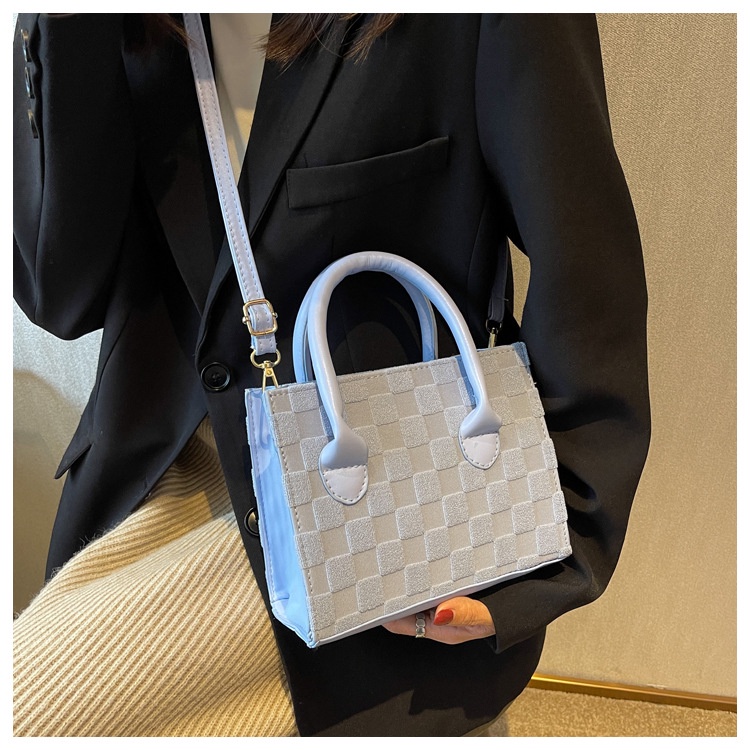 Túi xách đeo vai JASMIN NOIR vải canvas kẻ sọc caro cho nữ