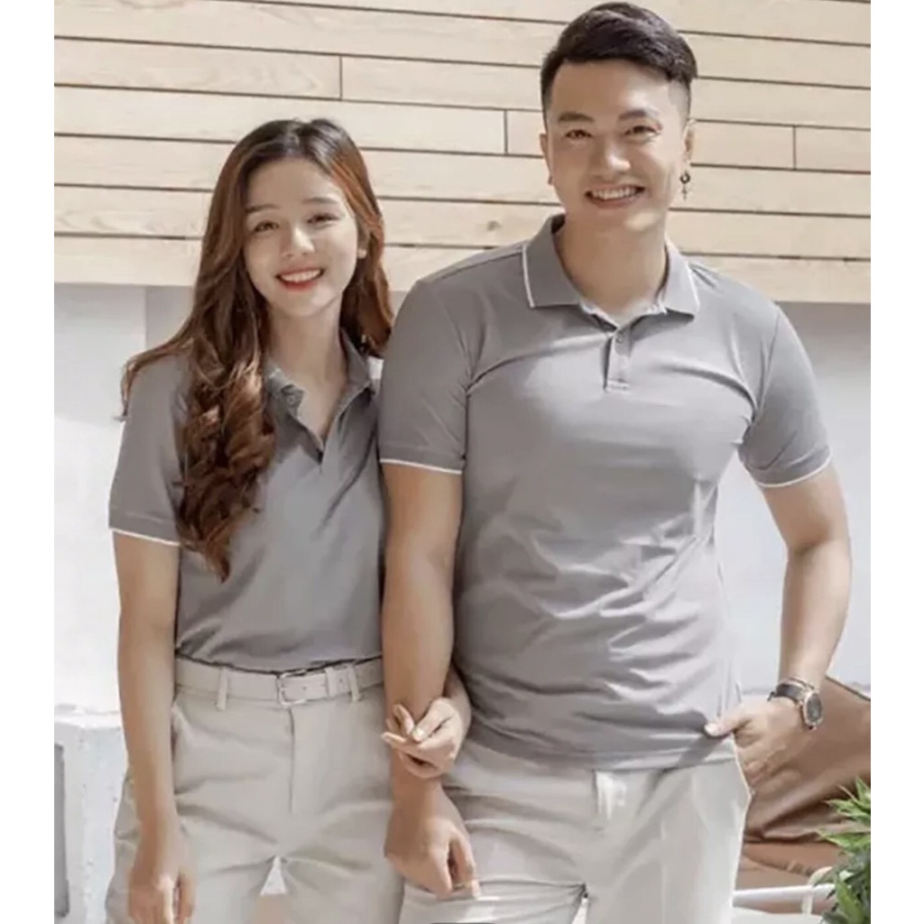 [VNXK-Vải mát] Nhận in logo - Đồng phục Áo thun nam ngắn tay áo phông nam cổ bẻ tạo viền dáng Hàn chuẩn soái ca