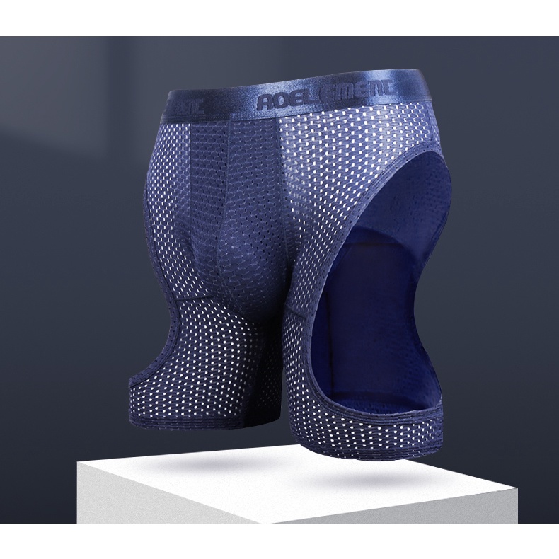 Quần Lót Boxer Thể Thao Bằng Lụa Mát Cỡ Lớn Chống Rách Dành Cho Nam 211
