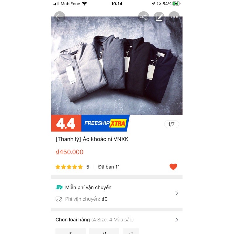 [Thanh lý] Áo khoác nỉ MGO VNXK hàng đẹp