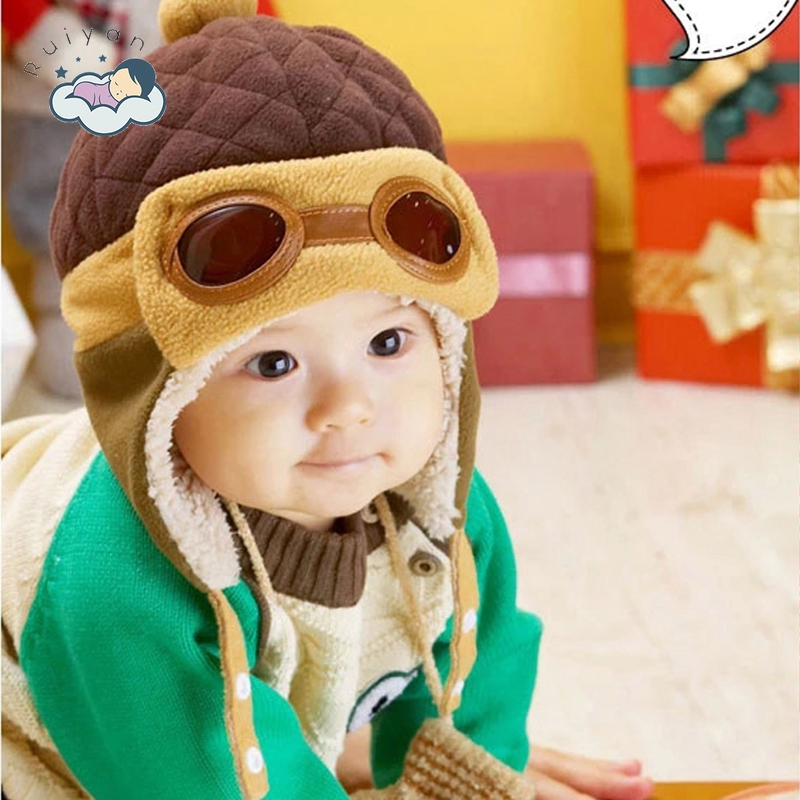 Mũ phi công bằng len giữ ấm cho bé thiết kế xinh xắn phù hợp cho mùa đông