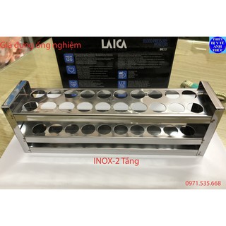 Giá đựng ống nghiệm y tế inox 2 tầng 20 lỗ