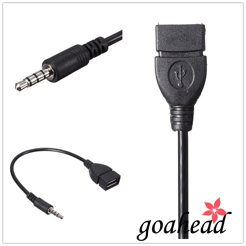 Dây cáp chuyển đổi âm thanh đầu AUX 3.5mm sang lỗ USB 2.0 loại A cho xe hơi | BigBuy360 - bigbuy360.vn