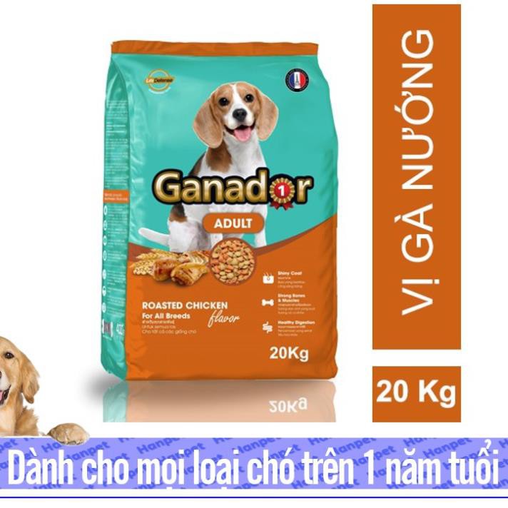 {Bao lớn 20kg} Thức ăn viên cao cấp Ganador Adult- Dành cho chó trưởng thành (Vị gà nướng và Cừu gạo)