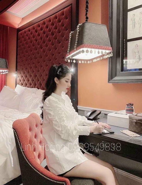 [Mã WASTUP giảm 10% tối đa 30K đơn 99K] Áo sơ mi tay nhún bèo B.YN887 | BigBuy360 - bigbuy360.vn
