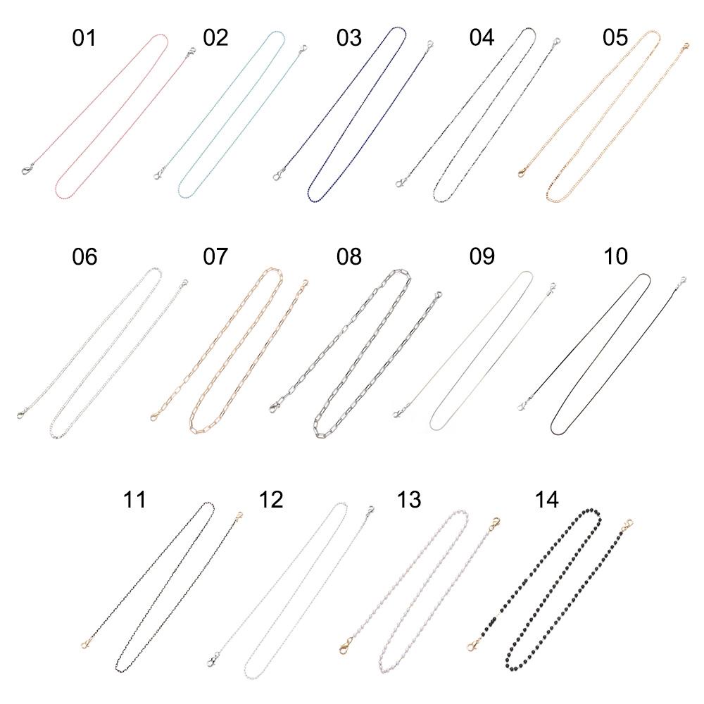 Dây Đeo Mắt Kính Xỏ Hạt Kim Loại Màu Đen Bảo Vệ Cổ