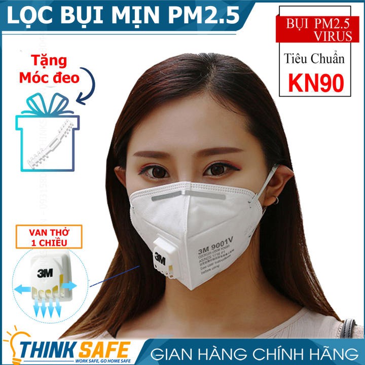 Khẩu Trang Y Tế 3M 9001V Có Van Lọc Bụi Mịn Pm2.5 Khẩu Trang 3m Có Van Chính Hãng-Bảo Hộ Thinksafe | BigBuy360 - bigbuy360.vn