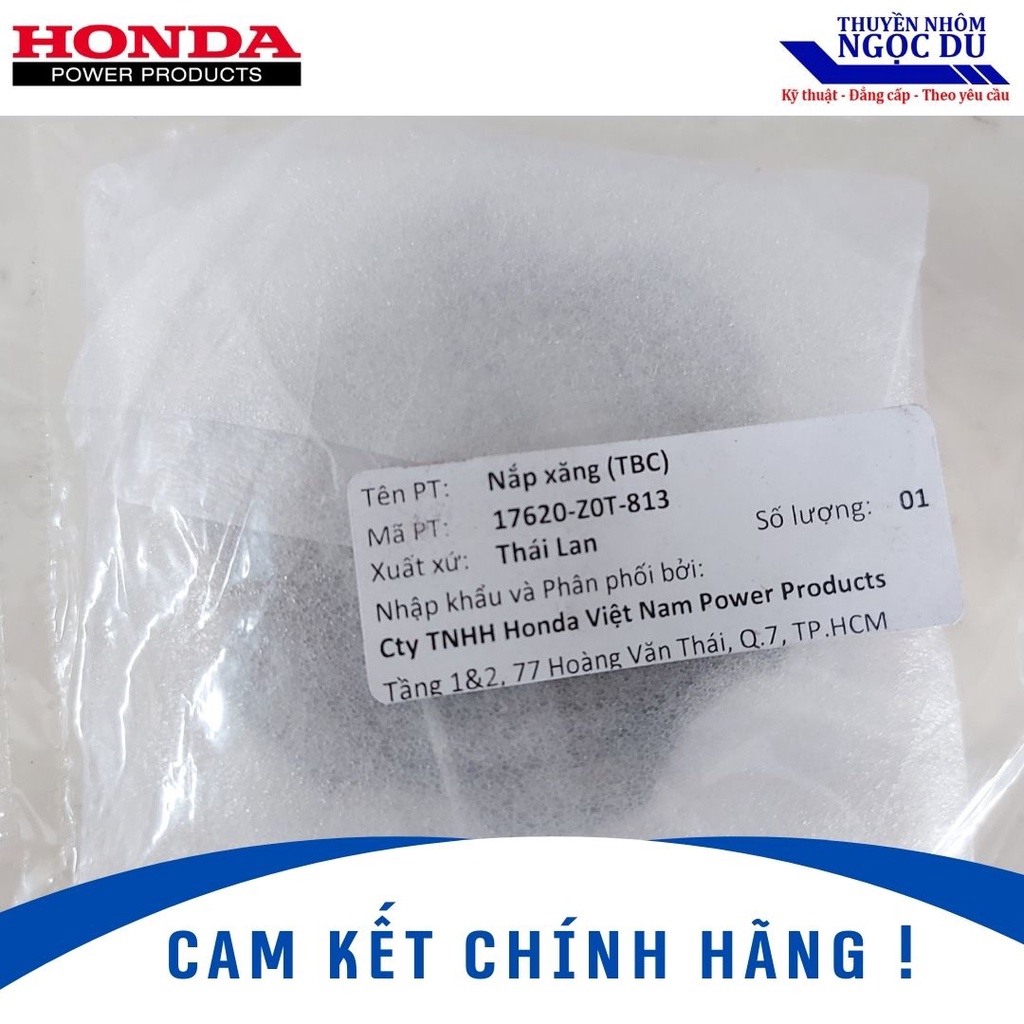 Nắp Xăng Honda 17620-Z0T-813, Dùng Cho Động Cơ Xăng Honda GX160, GX200 GX270, GX390, Công Suất 5,5hp đến 13hp