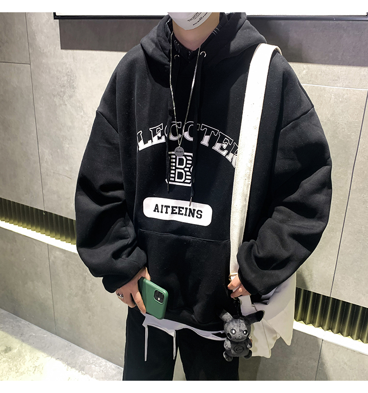 Áo hoodie tay dài dáng rộng in chữ thời trang cho nam | BigBuy360 - bigbuy360.vn