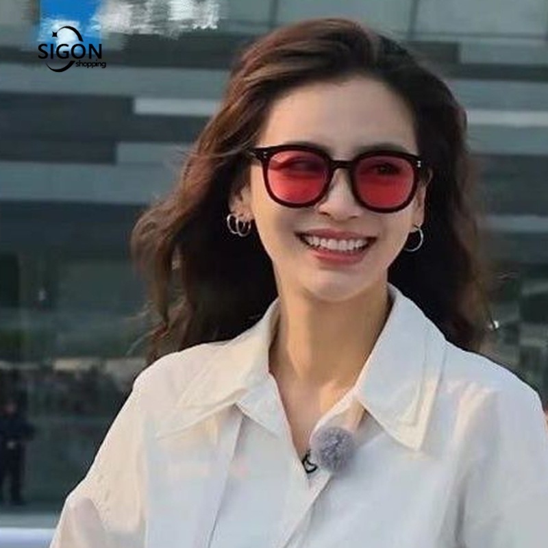 Kính Mát Nữ Gọng Đen Tròng Đỏ Chống Tia UV Thời Trang