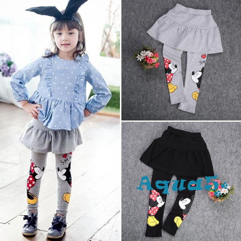 Quần Legging In Hình Chuột Mickey Cho Bé Gái