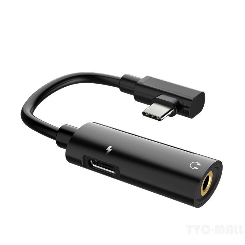 Cáp chuyển đổi Hoco LS19 từ USB Type-C sang USB Type-C + Audio 3.5mm