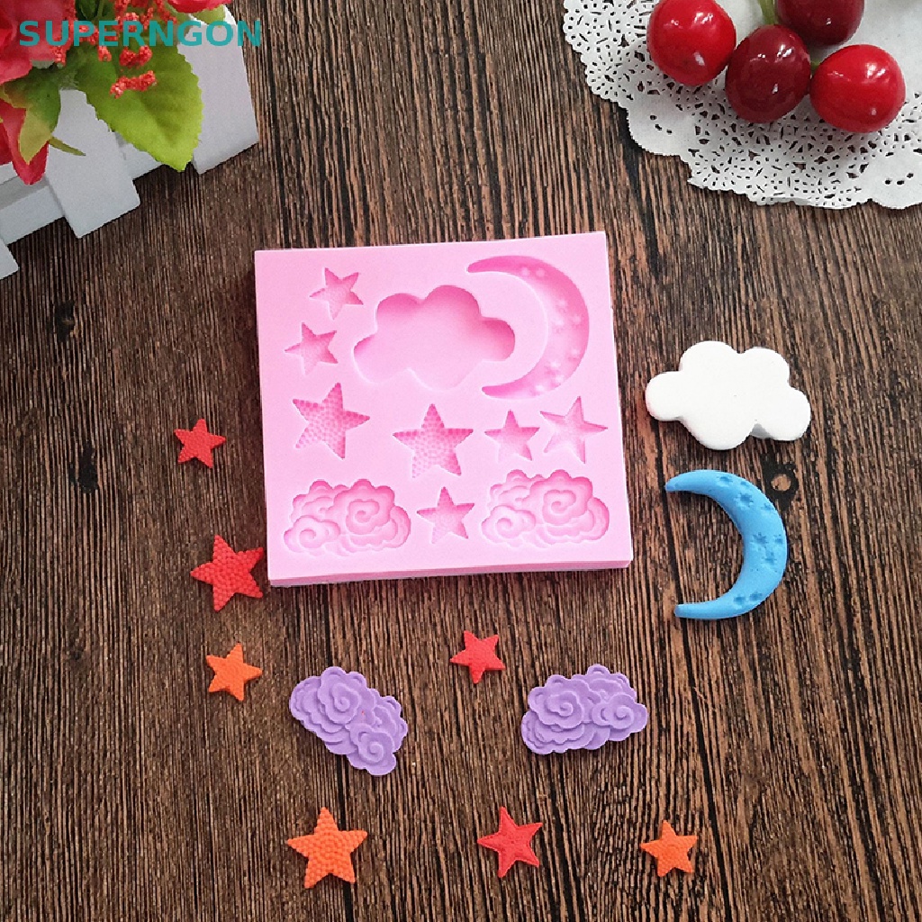 Khuôn Silicone Tạo Hình Làm Bánh Kẹo Hình Trăng Sao DIY