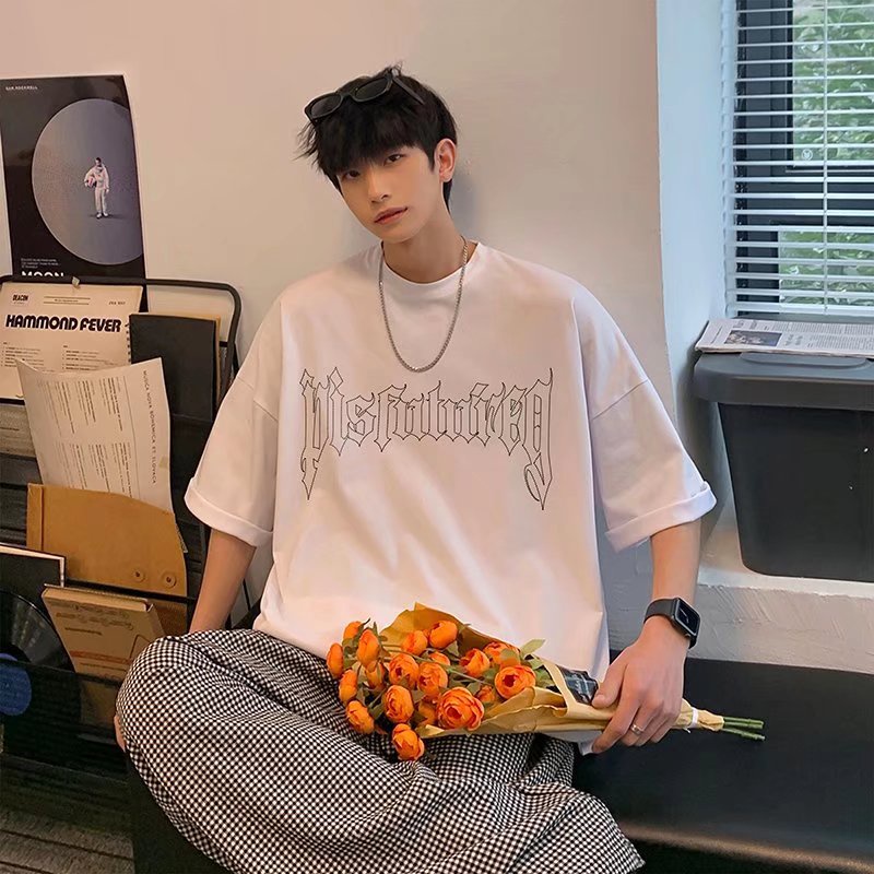 Áo Thun Tay Ngắn Dáng Rộng In Chữ Cỡ Lớn M-8XL Phong Cách Hip Hop Thời Trang Mùa Hè Cho Nam