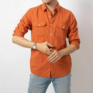 Sơ Mi TD Laha Cam Đất Linen M1