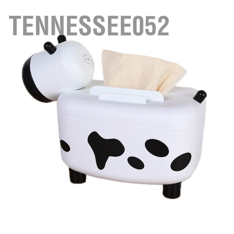 Tennessee052 Hộp đựng khăn giấy hình con bê Đa chức năng Hút từ tính Phim hoạt động vật để bàn trang trí nội thất
