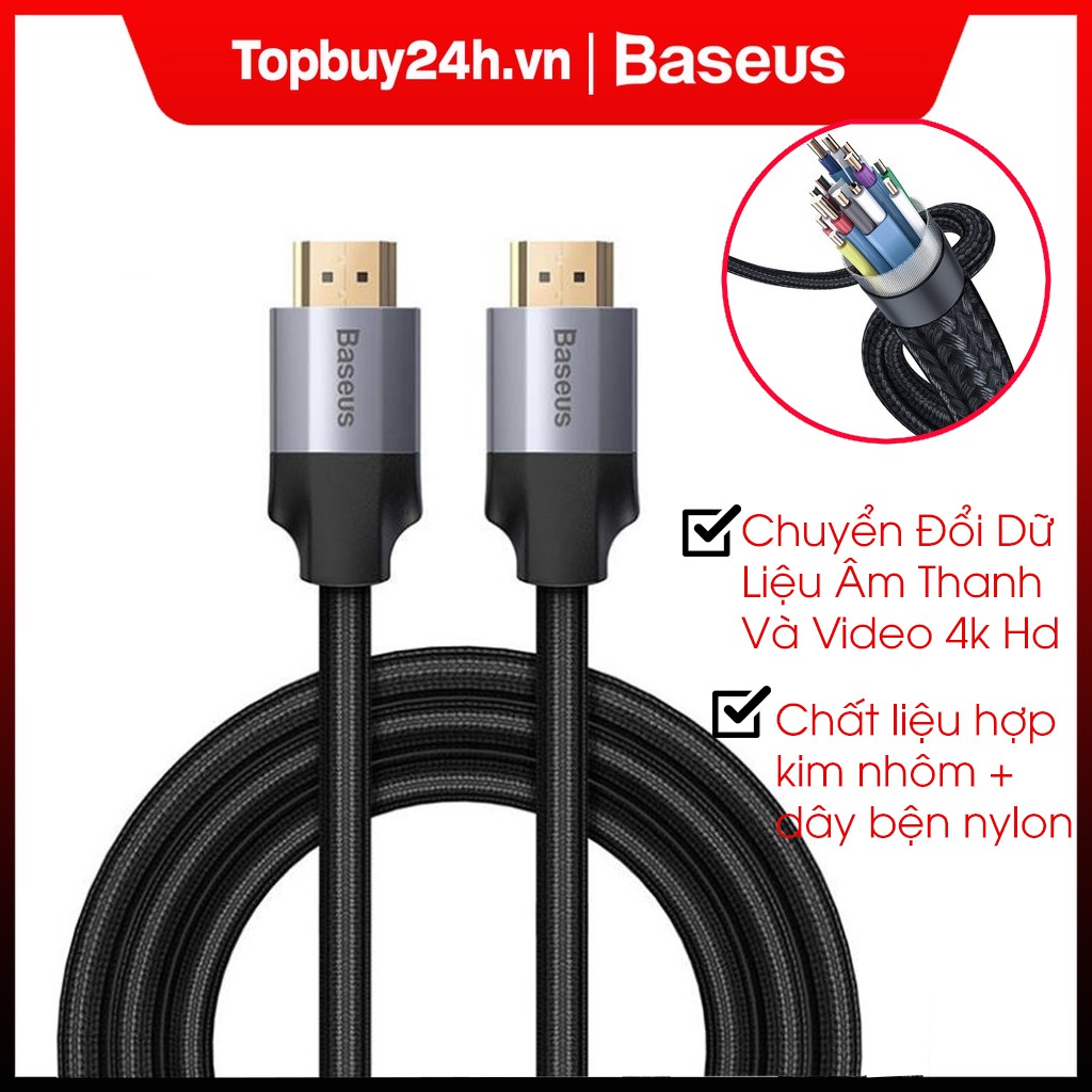 Cáp Baseus Chuyển Đổi Dữ Liệu Âm Thanh Và Video 4k Hd Cho Màn Hình Tiện Dụng