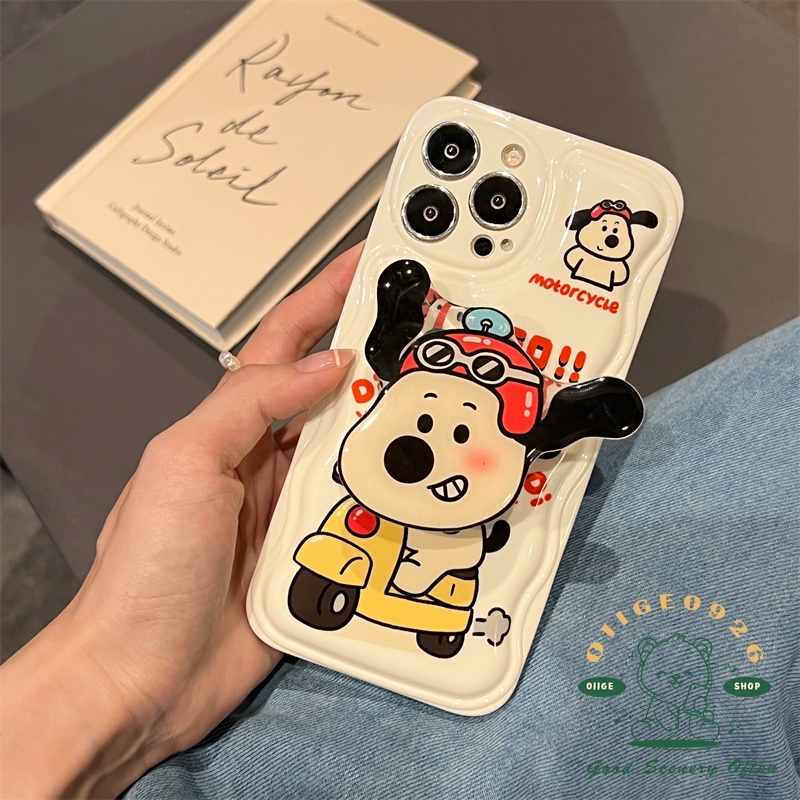 Ốp Điện Thoại IMD Viền Gợn Sóng Hình Chú Cún/Máy Ảnh Cho Iphone 13 12 11 Pro Max Xs Max Xr X